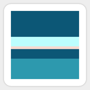 A singular joint of Oxford Blue, Blue Sapphire, Christmas Blue, Italian Sky Blue and Pale Pink stripes. Sticker